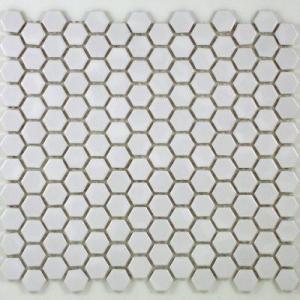 White porcelain hexagonal mosaics White porcelain hexagonal mosaics