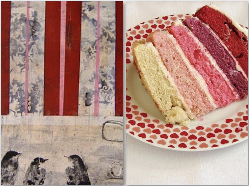 pink striped cake