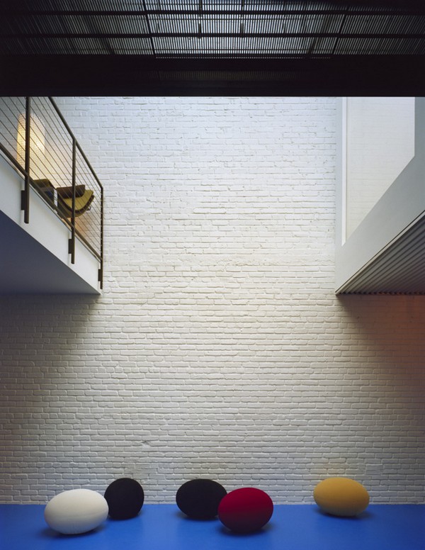 modern white painted brick