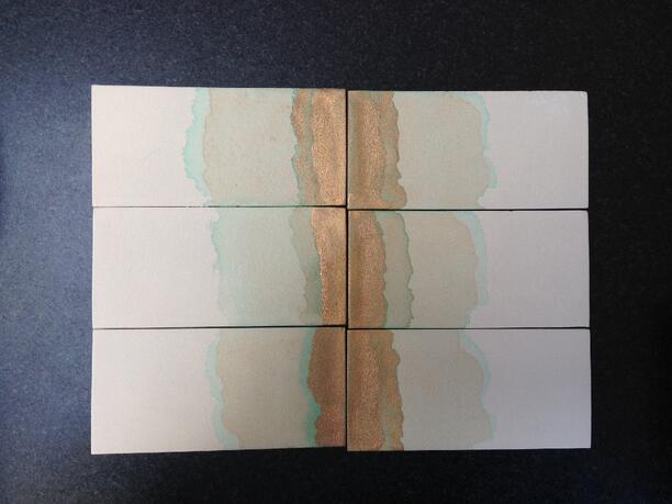 gold verdigris dip tiles